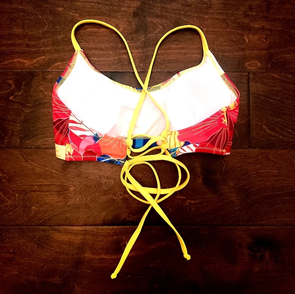 Floral Print Neon Bikini Set ~ Size S (4-6) - Picture 8 of 10